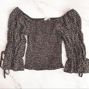 Blush // Runched Floral Blouse